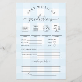 Jogo de Previsões para Bebê com Xadrez Azul