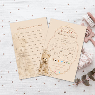 Jogo de Previsões para Bebê Urso Teddy Bege Elegan