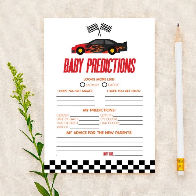 Jogo de Previsões para Chá de Bebê de Carro de Cor (Criador carregado)