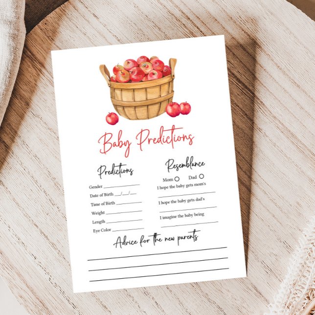 Jogo de Previsões para Chás de Bebê com Cesta de M (Apple Baby Shower Game)