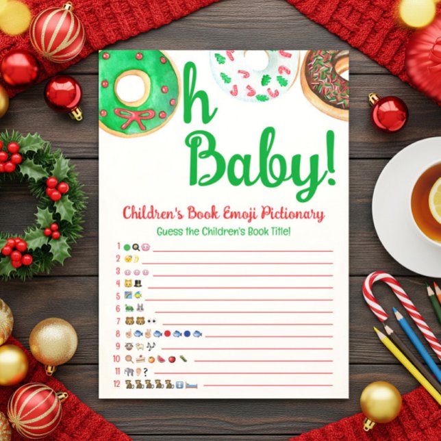 Jogo de Previsões para Chás de Bebê com Donut de N (Criador carregado)