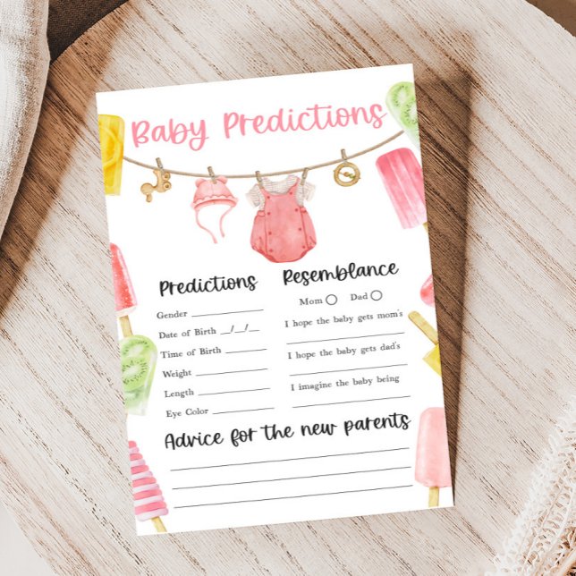 Jogo de Previsões para Chás de Bebê com Picolé Men (Ready to Pop Popsicle Baby Shower Game)