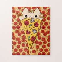 jogo de quebra-cabeça de pizza de gato