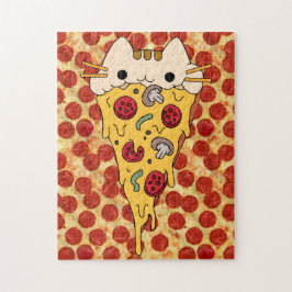 jogo de quebra-cabeça de pizza de gato