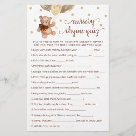 Jogo de Quiz de Rima Infantil do Ursinho de Pelúci