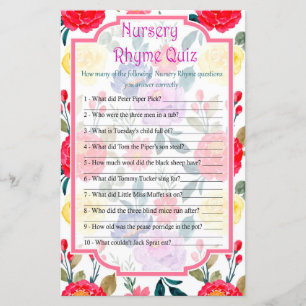 Jogo de quiz de rima infantil Jardim de flores par