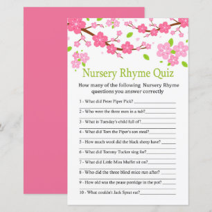 Jogo de quiz de Rima Infantil ramo Sakura para chá