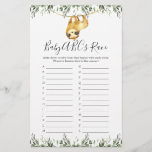 Jogo de Raça do ABC do Chá de fraldas Leve