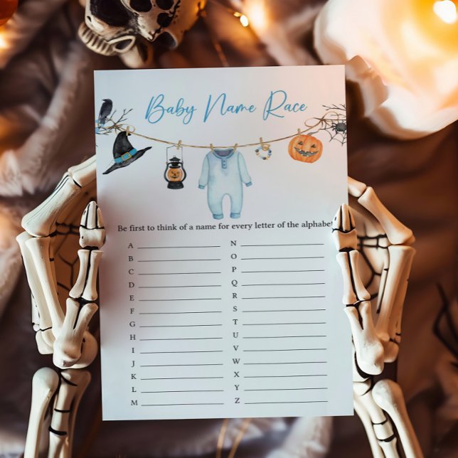 Jogo de Raça do Nome do Bebê do Pequeno Boo Hallow (Halloween Baby Clothes Baby Shower Baby Name Race Game)