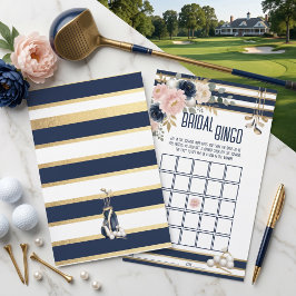 Jogo de Solteira Bingo Nupcial de Golfe Azul Marin