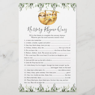 Jogo de Teste de Rhyme Rhyme Rhyme para Chá de fra