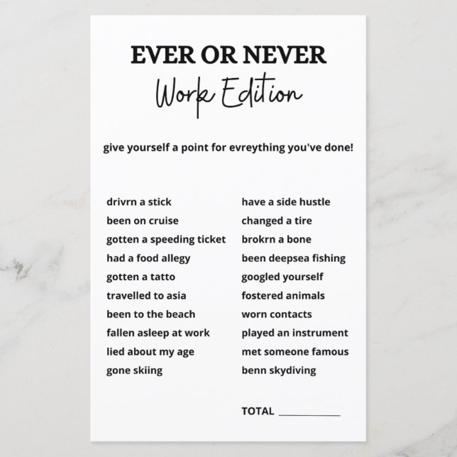 Jogo de Trabalho, Jogos do Office Party (Frente)