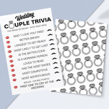 Jogo de Trivia Casal de Casamento Divertido - Noiv