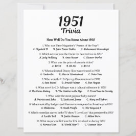 Jogo de trivia de 1951 | Jogo de festa de aniversá