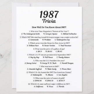 Jogo de Trivia de 1987 | Jogo de festa de aniversá