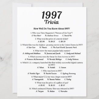 Jogo de Trivia de 1997 | Jogo de festa de aniversá