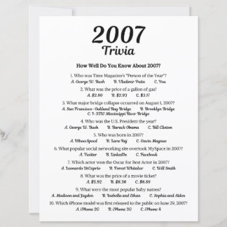 Jogo de Trivia de 2007 | Jogo de festa de 19º aniv