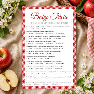Jogo de Trivia de Chá de Bebê com Xadrez Rústico