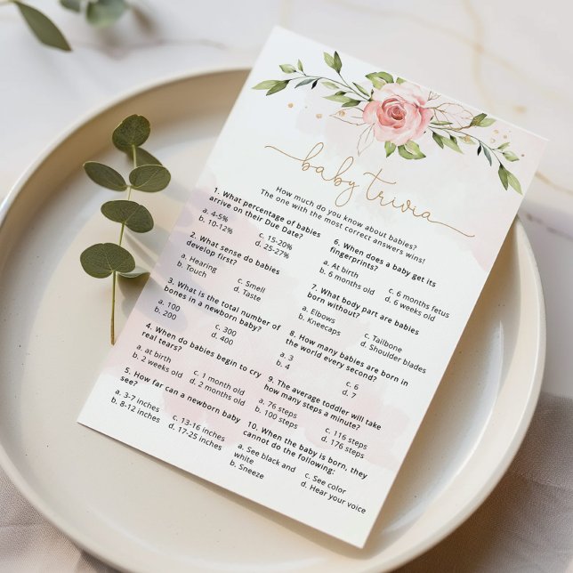 Jogo de trivialidades de bebês em verde-rosa-claro (Criador carregado)