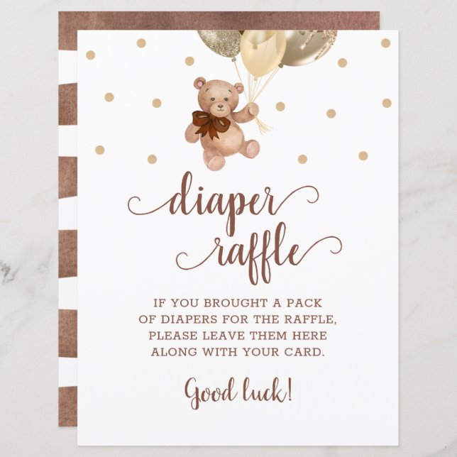 Jogo De Urso Marrom E Fralda Dourada (Frente/Verso)