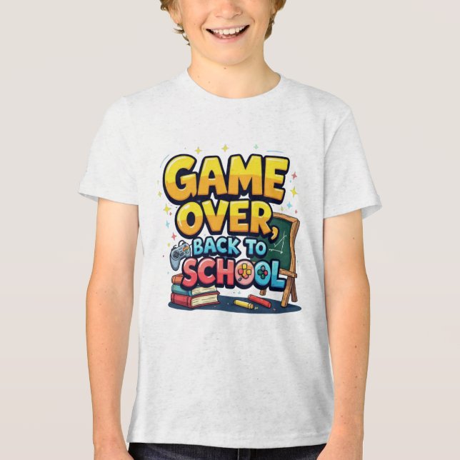 Jogo de volta para a camiseta escolar | Gamer Sch  (Frente)