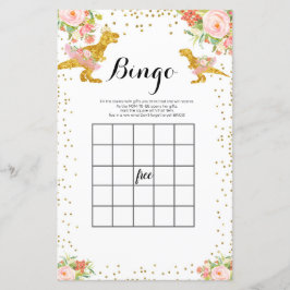 Jogo Dino Watercolor Bingo, rosa e Dourado