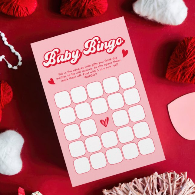 Jogo do Baby Bingo, Chá de fraldas Vermelho e Rosa (Criador carregado)