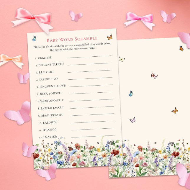 Jogo do Baby Word Scramble | Borboletas (Criador carregado)