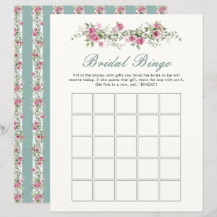 Jogo do Bingo de Bridal das Flores de Fio de Amor