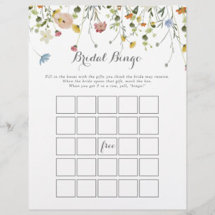Jogo do Bingo de Bridal das Flores Selvagens Color