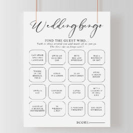 Jogo do Bingo de Casamento Branco e Negro da Calig