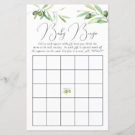 Jogo do Bingo do Chá de fraldas do Olive branch