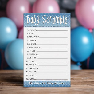 Jogo do chá de fraldas - Azul - Escramble do Word