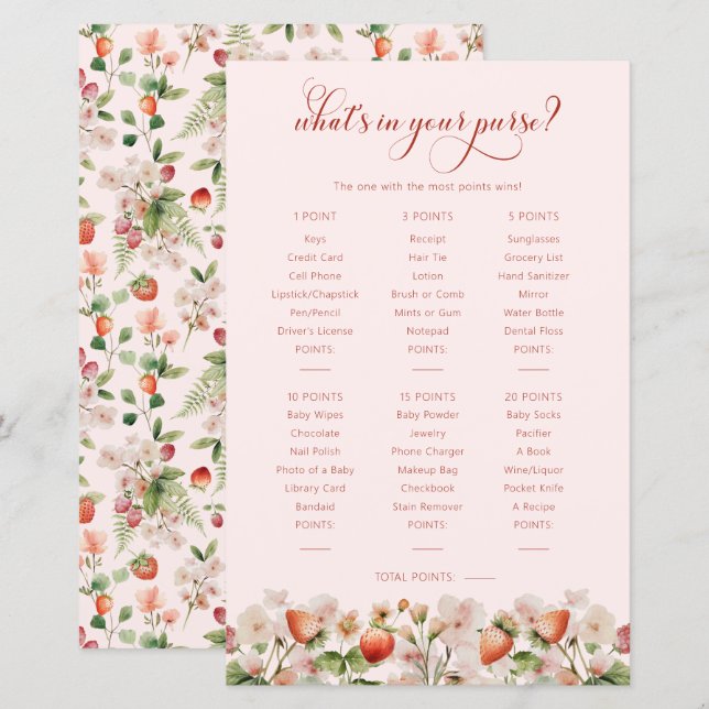 Jogo do Chá de fraldas Berry (Frente/Verso)