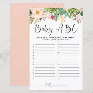 Jogo do Chá de fraldas Boho Succulta Baby ABC