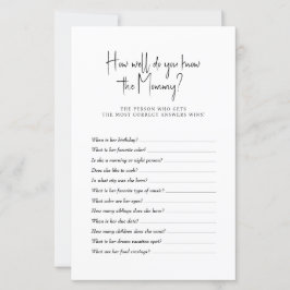 Jogo do chá de fraldas Como você conhece Mamãe