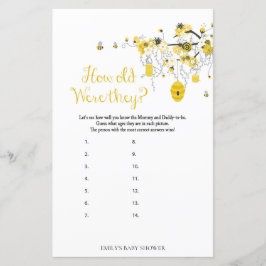 Jogo Do Chá de fraldas De Abelhas - Quantos Anos T