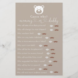 Jogo do Chá de fraldas de Espera Rápida "Adivinha 