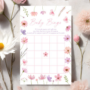 Jogo do Chá de fraldas de Flores Selvagens Rosa Pú
