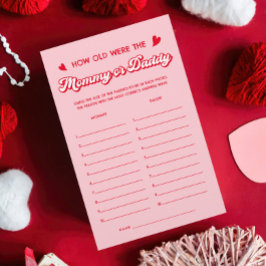 Jogo do Chá de fraldas de Namorados Rosa Vermelho