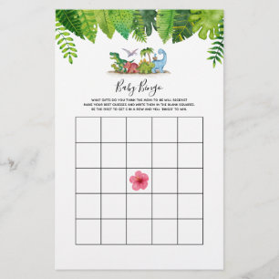 Jogo do Chá de fraldas Dinossauro do Baby Bingo