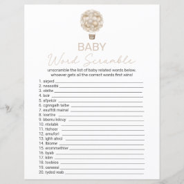 Jogo do Chá de fraldas do Balão de Ar Quente com B