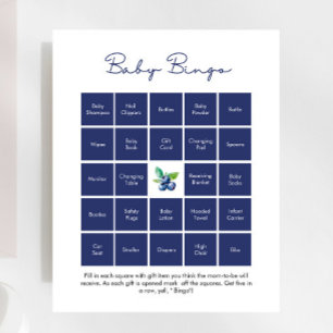 Jogo do Chá de fraldas do Bebê de Blueberry Bingo