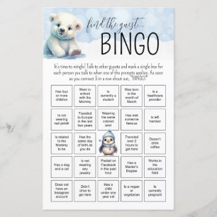 Jogo do Chá de fraldas do Bingo do Bebê Frio de in