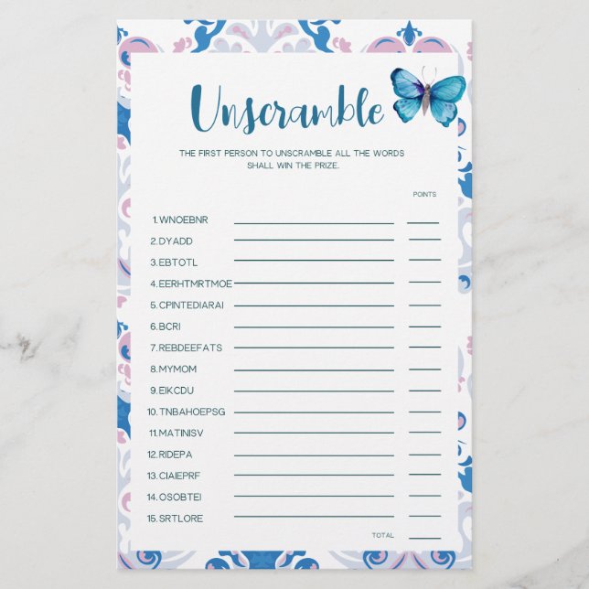 Jogo do Chá de fraldas do Tea Party Jogo Bebê Jogo (Frente)