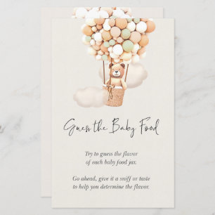 Jogo Do Chá de fraldas Do Urso - Adivinha A Comida