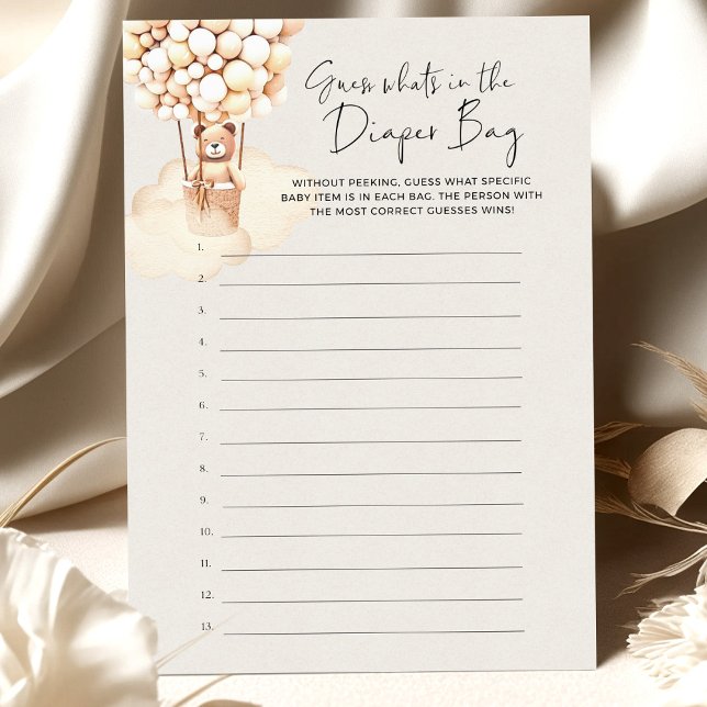 Jogo do Chá de fraldas do Urso Adivinha Saco da Fr (Criador carregado)