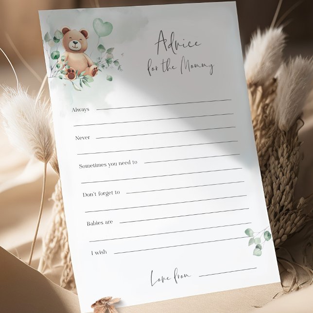 Jogo do Chá de fraldas do Urso - Conselhos para Ma (Criador carregado)