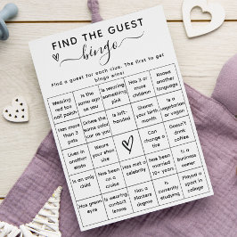 Jogo do chá de fraldas Encontre o Cartão de Bingo