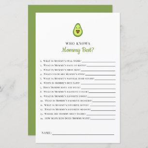 Jogo do Chá de fraldas Kawaii Avocado que Conhece 